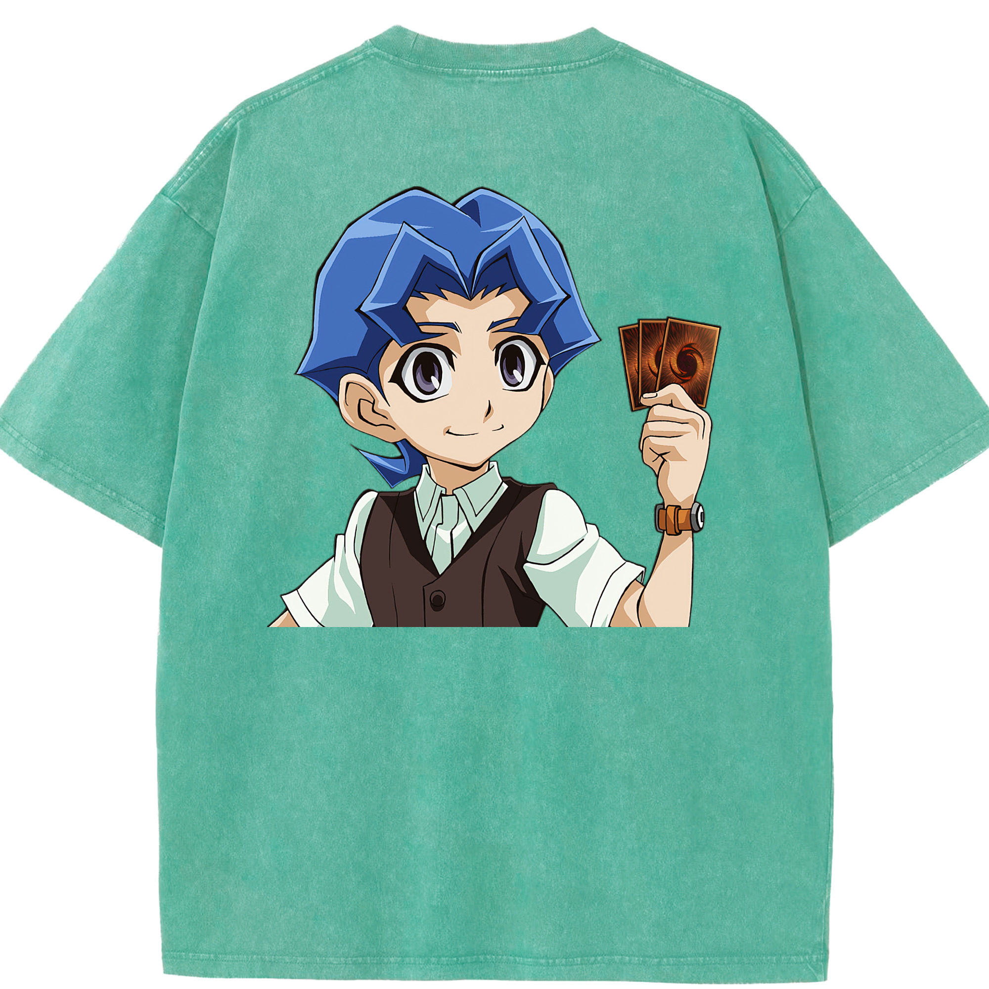 （画像用） 遊☆戯☆王 Yu-Gi-Oh! 綿100% ヴィンテージ風 半袖Tシャツ（背面プリント）